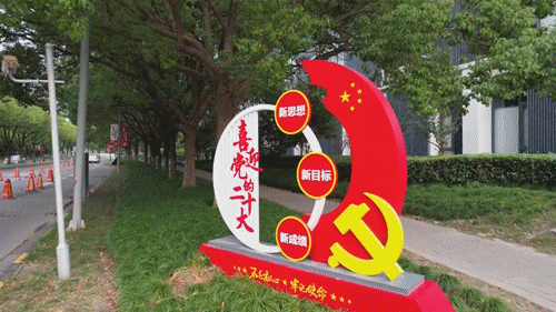 开云 开云体育喜迎二十大鲜花绿雕扮靓申城(图1)