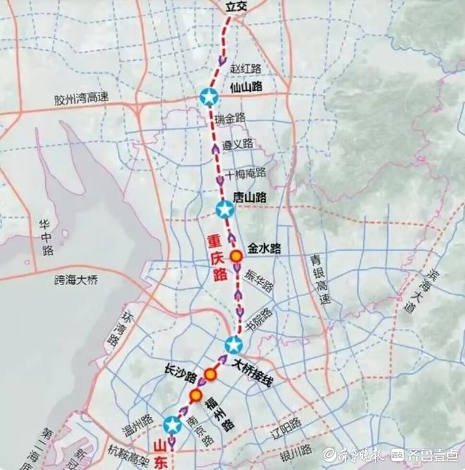 开云体育 开云官网126亿元启动招标！重庆路快速路(山东路-仙山路高架)拟开建(图1)
