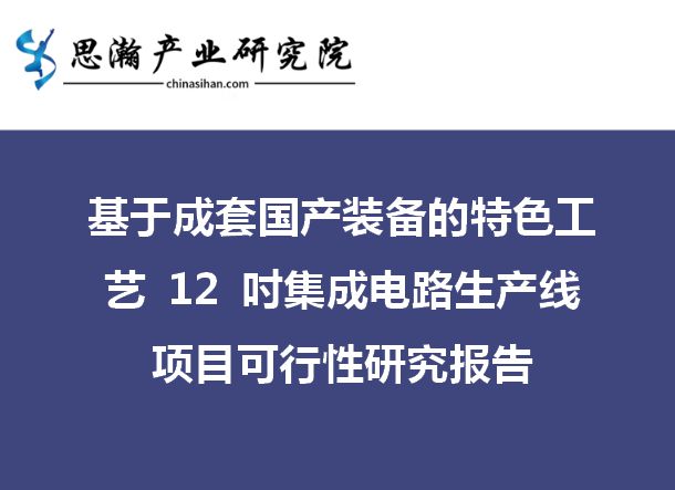 基于成套国产装备的特色工艺12吋集成电路生产线项目可研报告开云 开云体育APP(图1)