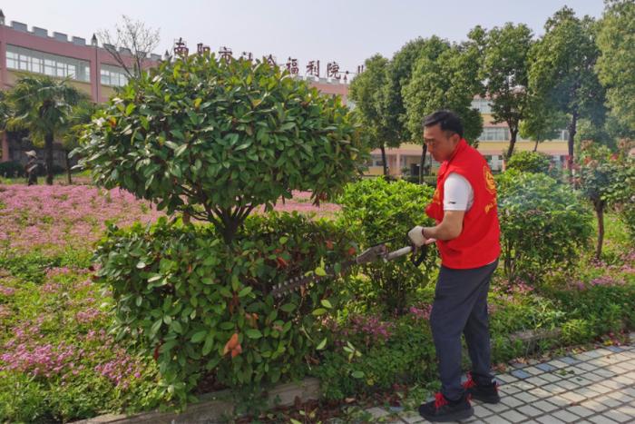 开云体育 开云平台南阳市园林绿化中心：走进儿童福利院修枝剪叶扮靓颜(图3)