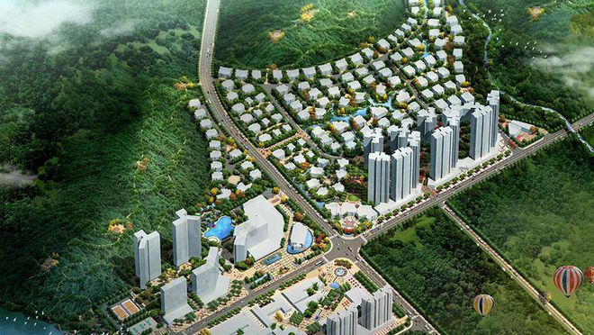 园林设计 小区景观设计鸟瞰图Kaiyun 开云(图1)