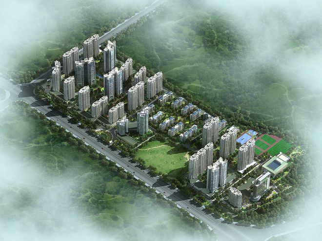 园林设计 小区景观设计鸟瞰图Kaiyun 开云(图2)