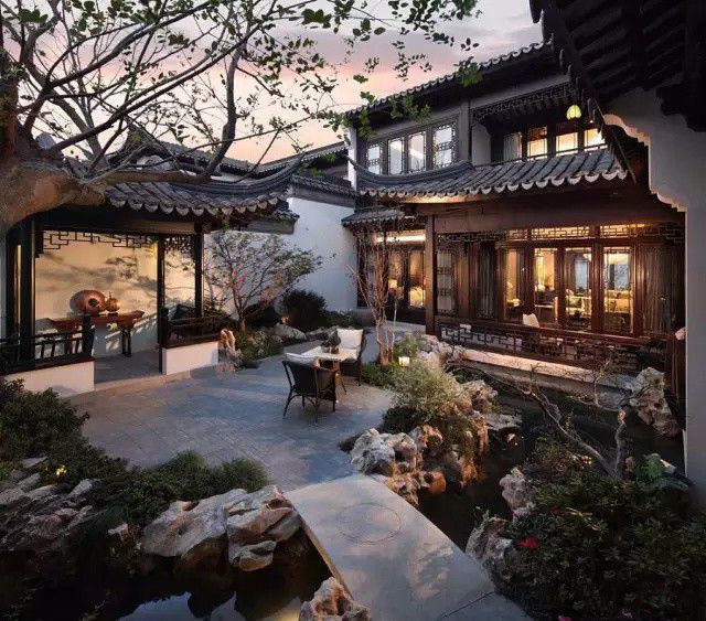 16个中式“花园庭院”设计一砖一Kaiyun 开云瓦一草一木造就最美院落(图2)