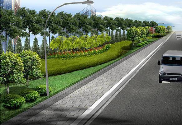 道路绿化设计中Kaiyun 开云植物配置模式(图1)
