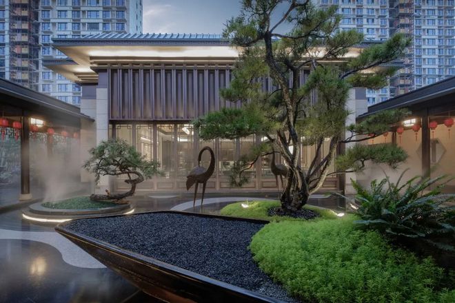 开云体育 开云平台玩转庭院：15个新中式庭院景观设计院落还是中式的有feel(图6)